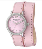 Stuhrling 646 01 Vogue  Quartz Pink Double Wrap Leather Womens Watch