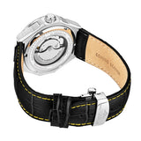 Stuhrling Original 379 03  Automatic Skeleton Black Leather Mens Watch