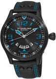 Stuhrling 141A 335551 Black Eagle  Pilot Date Mens Watch
