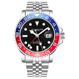 Stuhrling 3968 2 Aquadiver  Quartz GMT Date Stainless Steel Mens Watch