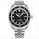 Stuhrling 1008 02  Automatic Depthmaster Diver Black Dial Date Mens Watch