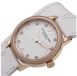 Stuhrling 646 03 Vogue  Quartz White Double Wrap Leather Womens Watch
