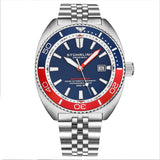 Stuhrling 1008 03  Automatic Depthmaster Diver Blue Dial Date Mens Watch