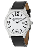 Stuhrling Original 454 33152 Osprey  Quartz Black Leather Strap Mens Watch