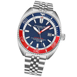 Stuhrling 1008 03  Automatic Depthmaster Diver Blue Dial Date Mens Watch