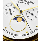 Stuhrling Original 898 03 Celestia Moon Phase Day Date Brown Leather Strap Watch