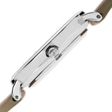Akribos XXIV AK882WT Diamond Markers Beige Leather Strap Silvertone Womens Watch