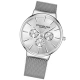 Stuhrling 3931 1 Monaco Day Date Multi Function Mesh Bracelet Mens Watch