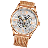 Stuhrling Original 3942M 5 Automatic Skeleton Stainless Steel Mesh Bracelet Mens Watch