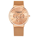 Stuhrling 3931 4 Monaco Day Date Multi Function Mesh Bracelet Mens Watch