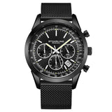 Stuhrling 3975 6 Preston Monaco Quartz Chronograph Date Black Mens Watch
