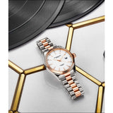 Stuhrling 3935 5 Symphony Quartz Date Stainless Steel Mens Watch