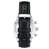 Stuhrling Original 934 01 Tachymeter Date Quartz Black Leather Mens Watch