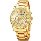 Akribos XXIV AK904YG Swiss Quartz Tachymeter Day Date GMT Mens Watch