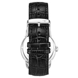 Stuhrling Original 898 02 Celestia Moon Phase Day Date Black Leather Strap Watch