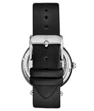 Stuhrling 4022 1 Luxe Automatic Skeleton Crystal Accented Black Leather Strap Womens Watch