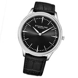 Stuhrling 3984 3 Symphony Classic Black Leather Strap Mens Watch