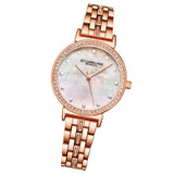 Stuhrling 3988 3 Symphony Crystal Accented Mother of Pearl Womens Watch