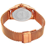 Akribos XXIV AK901RGB Date Display Mesh Bracelet Black Dial Rosetone Mens Watch