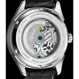 Stuhrling 943A 01 Dual Time AM PM Automatic Skeleton Black Leather Mens Watch