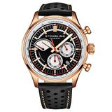 Stuhrling Original 934 03 Tachymeter Date Quartz Black Leather Mens Watch