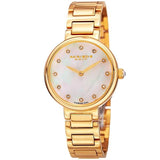 Akribos XXIV AK877YG Diamond Markers Mother of Pearl Dial Goldtone Womens Watch