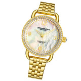Stuhrling 3955 4 Crystal Accented Mother of Pearl Bracelet Womens Watch