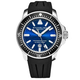 Stuhrling 935 02 Pro Sport Diver Maritimer Black Rubber Strap Blue Dial Mens Watch