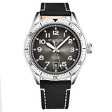 Stuhrling 3989 3 Monaco Quartz Date Black Leather Strap Mens Watch
