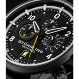 Stuhrling Original 929 05 Chronograph Date Quartz Black Leather Mens Watch