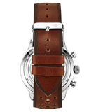 Stuhrling 933 02 Tachymeter Date Brown Leather Strap Quartz Mens Watch