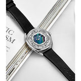 Stuhrling 995 02 Lily Mother of Pearl Crystal Accented Flower Womens Watch