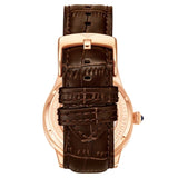 Stuhrling 925 03 Radiant Automatic Skeleton AM PM Brown Leather Mens Watch