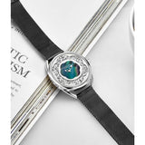 Stuhrling 995M 02 Lily Mother of Pearl Crystal Accented Flower Womens Watch