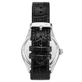 Stuhrling Original 897 01 Celestia Moon Phase Black Leather Strap Watch