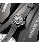 Stuhrling 935 03 Pro Sport Diver Maritimer Grey Rubber Strap Grey Dial Mens Watch