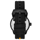 Stuhrling Original 984 05 Aviator Quartz Black Orange Silicone Strap Mens Watch