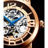 Stuhrling 3964 3 Automatic Skeleton Black Stainless Steel Bracelet Mens Watch