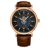 Stuhrling Original 899 05 Duet Day/ Night Brown Leather Strap Watch