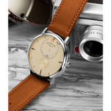 Stuhrling 3969 3969.1 Cabaletta Quartz 24 Hour Dial Tan Leather Strap Mens Watch