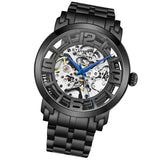 Stuhrling 3964 2 Automatic Skeleton Black Stainless Steel Bracelet Mens Watch