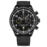 Stuhrling Original 929 05 Chronograph Date Quartz Black Leather Mens Watch