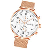 Stuhrling 3911 5 Monaco Essex Quartz Chronograph Stainless Steel Mesh Mens Watch