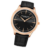 Stuhrling 3984 4 Symphony Classic Black Leather Strap Mens Watch
