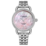 Stuhrling 3955 2 Crystal Accented Mother of Pearl Bracelet Womens Watch