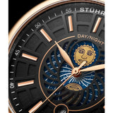 Stuhrling Original 899 05 Duet Day/ Night Brown Leather Strap Watch