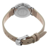 Akribos XXIV AK882WT Diamond Markers Beige Leather Strap Silvertone Womens Watch