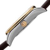 Akribos XXIV AK879BR Date Diamond Marker Goldtone Silvertone Brown Womens Watch