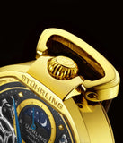 Stuhrling 889 02 Modena Legacy Automatic Dual Time Skeleton AM/PM Mens Watch