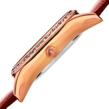 Akribos XXIV AK883BR Analog Quartz Swarovski Crystal Date Leather Womens Watch